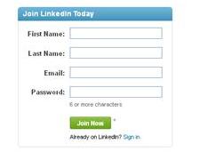 LinkedIn sign up page